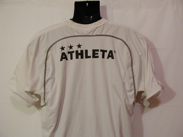 ssy4360 ATHLETA アスレタ メンズ 半袖 ドライ ラグランTシャツ ホワイト ■ 前後プリント ■ サッカー スポーツ Lサイズ_画像7