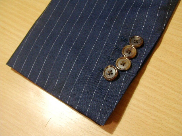 ssy3242 VITALE BARBERIS CANONICO メンズ イージージャケット 濃紺 ■ ピンストライプ ■ 袖裏地ストライプ柄 毛100 ビジネス カジュアル_画像5