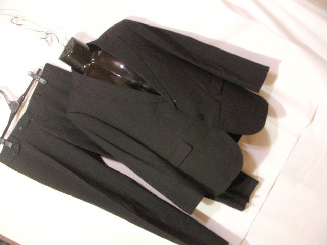 ssy3561 THE SUIT COMPANY シングルスーツ 濃紺 ■ ピンストライプ ■ COOL MAX ２つボタンジャケット ノータックパンツ 175-4Drop W88