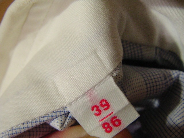 ssy3331 Scented by SCHIATTI メンズ ワイシャツ ブルー×ホワイト ■ ストライプ柄 ■ ボタンダウン ビジネス コットン100 39-86サイズ_画像9