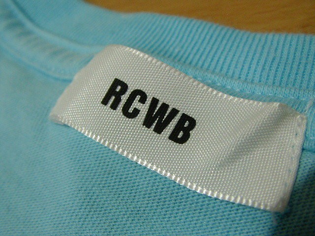 ssy2703 RCWB メンズ 半袖 Tシャツ スカイブルー ■ フロントプリント ■ クルーネック 綿混素材 カジュアル Lサイズ_画像8