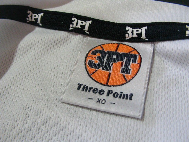 ssy6246 3PT/Three Point 半袖 ドライTシャツ ホワイト ■ 前後プリント ■ バスケットボール クルーネック 大きいサイズ XO_画像7