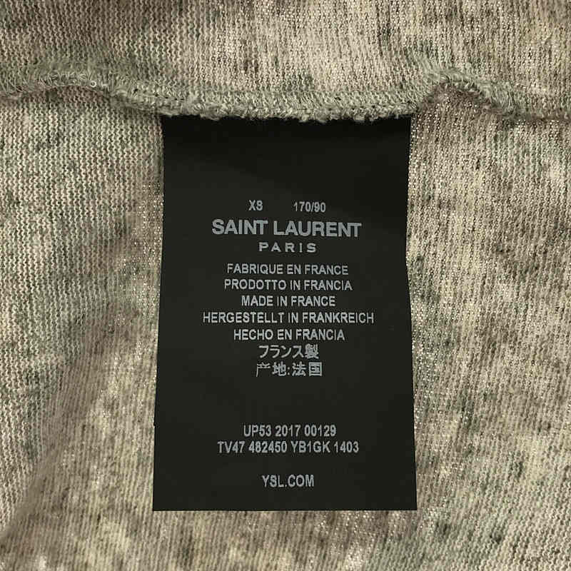 SAINT LAURENT PARIS / サンローランパリ | ダメージ加工 クルーネック Tシャツ | XS | グレー | メンズ_画像6