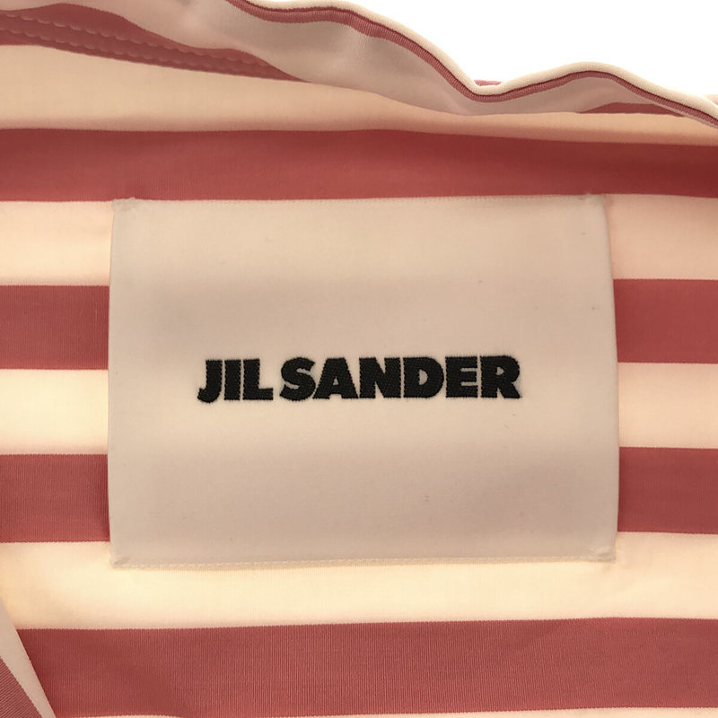 【新品】 JIL SANDER / ジルサンダー | コットン ストライプ バックギャザー バンドカラー ロング シャツワンピース | 34の画像5