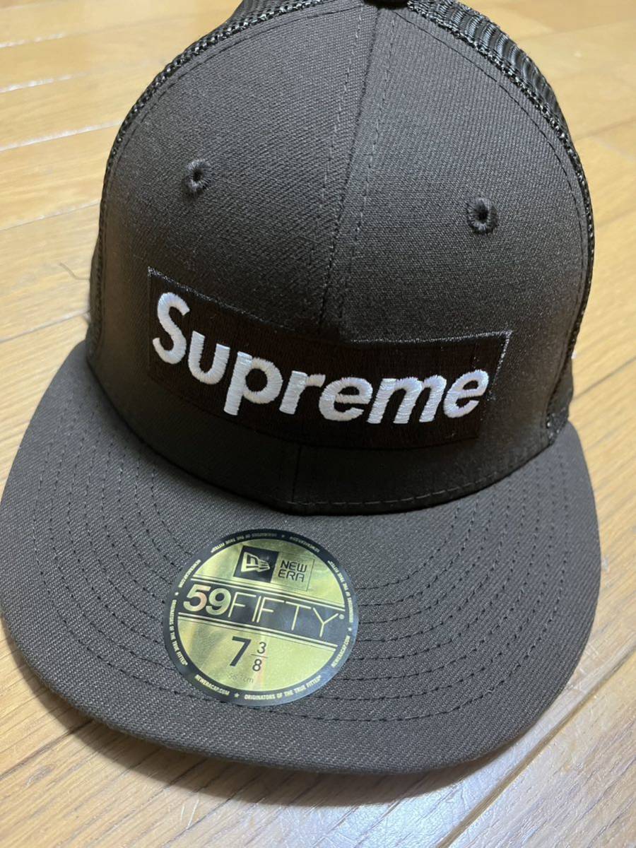 Supreme Box Logo Mesh Back New Era Brown シュプリーム　ニューエラ　ブラウン　7 3/8