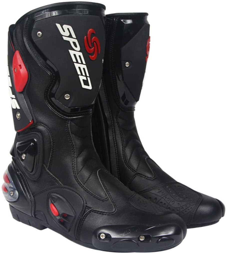 バイク用ブーツ バイク靴 レーシングブーツ PRO SPEED バイク用レーシングブーツ オートバイ靴 （25-25.5cm）40サイズ ブラックの画像1