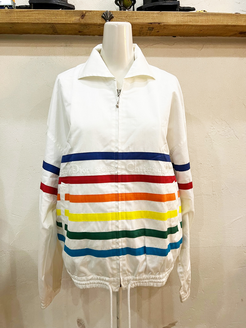 1347*ChristianDior / Christian Dior sport marine border jumper blouson resort multicolor Vintage 