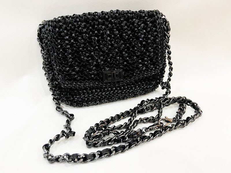 ANTEPRIMA/ Anteprima long chain square wire Mini shoulder bag black lady's shoulder bag bag beautiful goods 