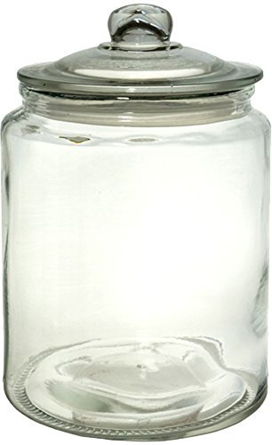 リビング ガラス瓶 キャニスター ガラス ストレートジャー Lサイズ 目安容量約 7.0L 径20×高さ29.5cm クリア アーモンド_画像1