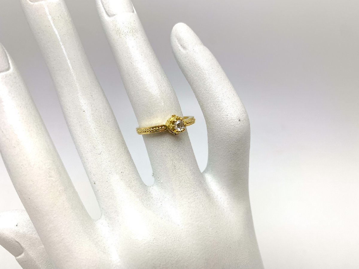 AHKAH Ahkah K18 18 золотой желтое золото diamond rose Pro mi sling кольцо примерно 7 номер аксессуары 