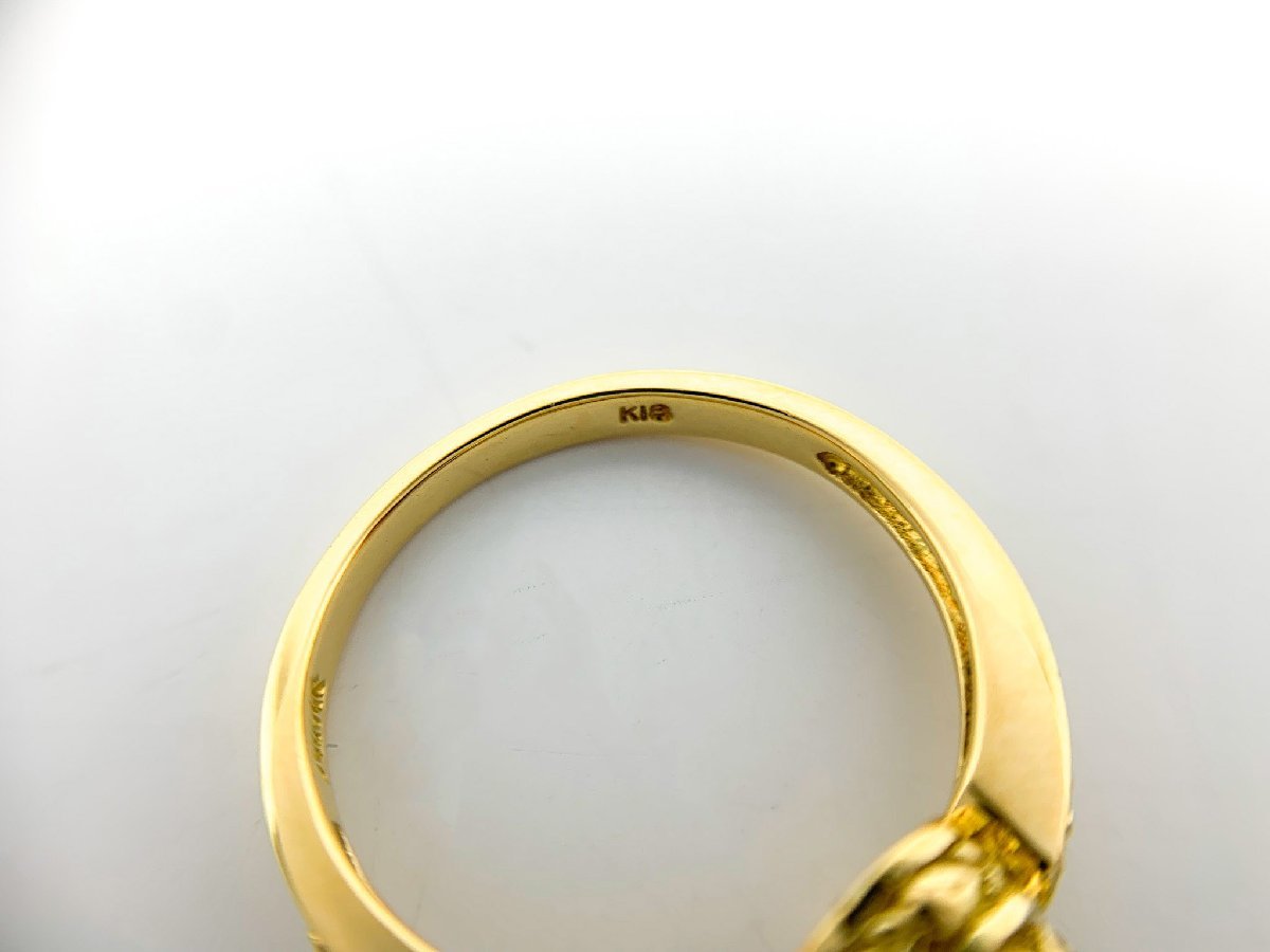 AHKAH Ahkah K18 18 золотой желтое золото diamond rose Pro mi sling кольцо примерно 7 номер аксессуары 