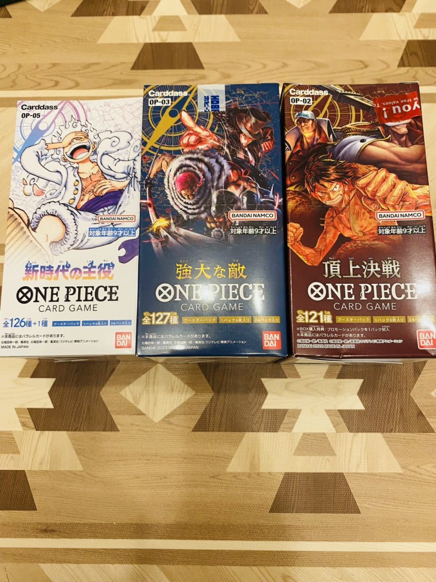 海外最新 ワンピースカード新時代の主役&強大な敵&頂上決戦3BOXセット新品未開封テープ付きONE PIECE その他 海外最新 ワンピースカード新時代の主役&強大な敵&頂上決戦3BOXセット新品未開封テープ付きONE PIECE その他