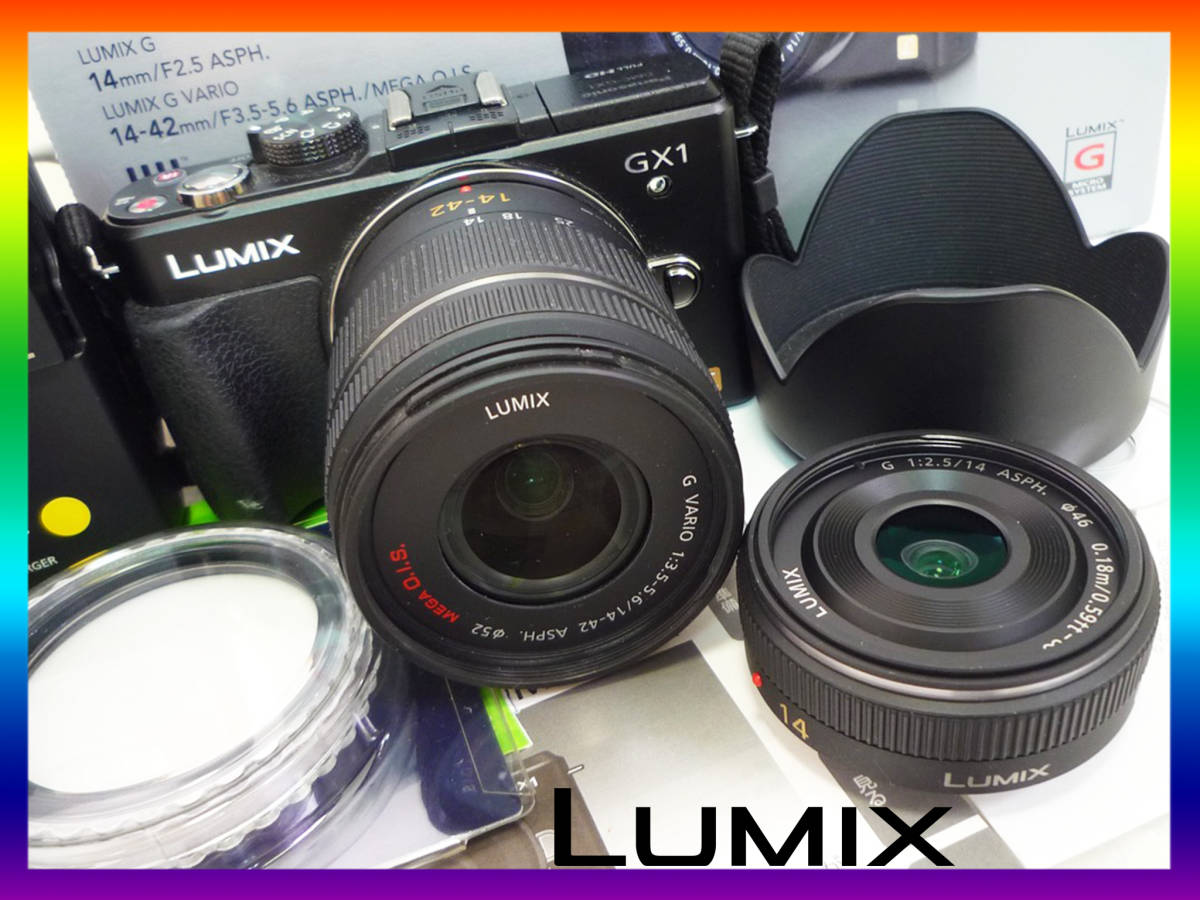 Panasonic Panasonic Lumix Digital SLR -камера с двойной линзой комплект Lumics GX1 New MC Protector Box Руководство CD/USB Moft Product _C32