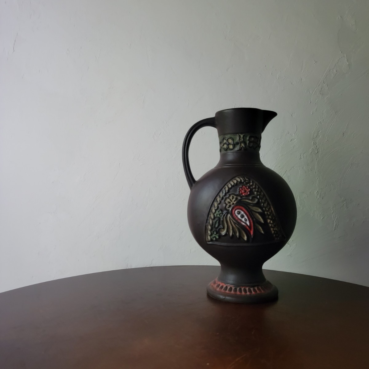 West Germany Pottery 60s 70s 西ドイツ 花瓶 花器 フラワーベース 花柄 幾何学模様 ミッドセンチュリー 北欧 モダン インテリア Fat Lava_画像10