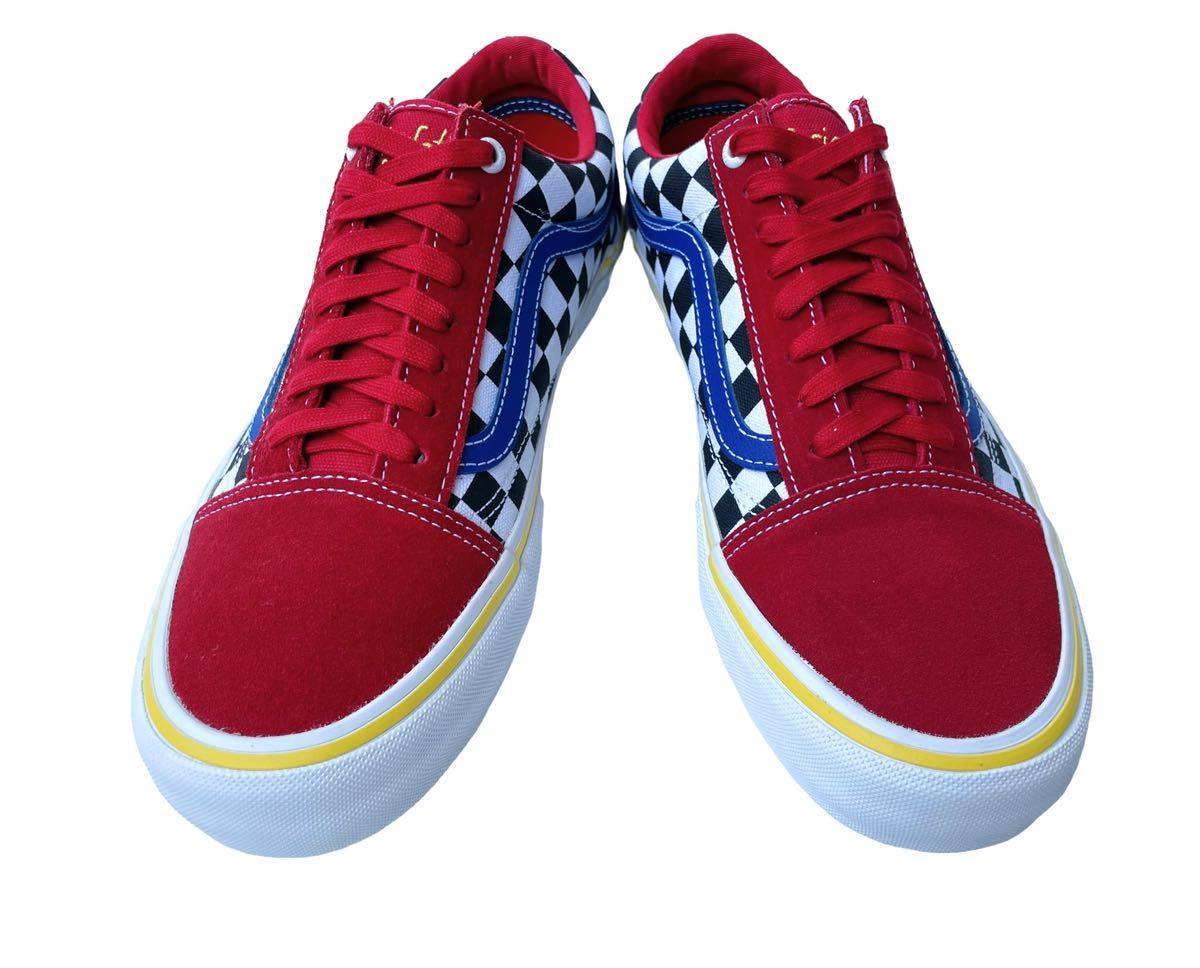 極美品!! レア!! VANS PRO OLD SKOOL バンズ プロ オールドスクール ブライトン・ゾイナー チェッカー レッド ブルー us 8 / 26 ㎝_画像5