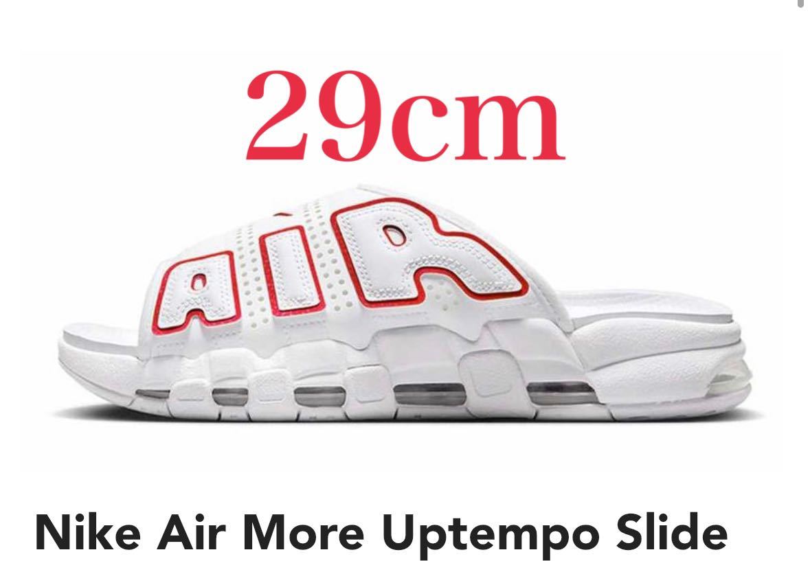 cmNike Air More Uptempo Slide White and University Red FD