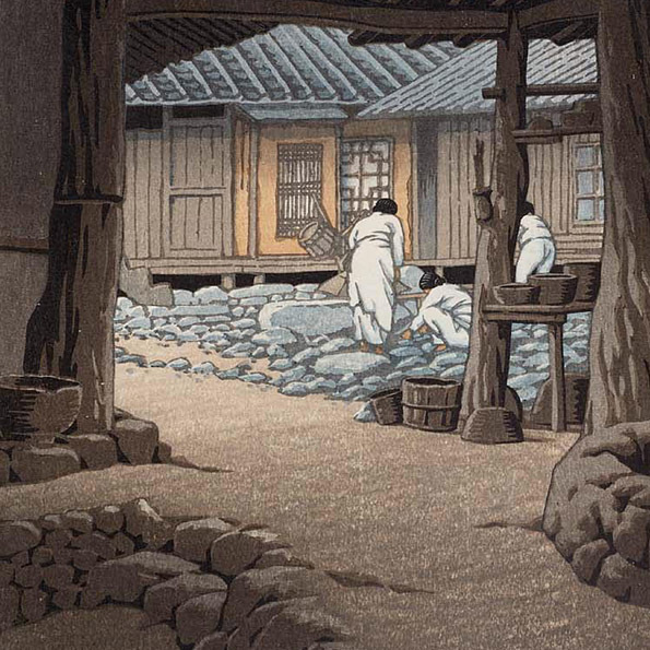 川瀬巴水 版画 続朝鮮風景 「朝鮮 智異山泉隠寺」 昭和15年 39.3 川瀬巴水 版画 続朝鮮風景 「朝鮮 智異山泉隠寺」 昭和15年 39.3