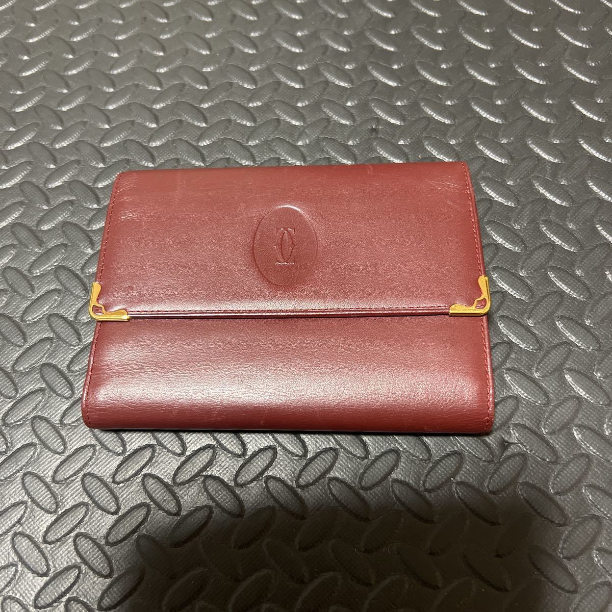 Cartier カルティエ マストライン 3つ折財布 三つ折り財布 がま口 ガマ