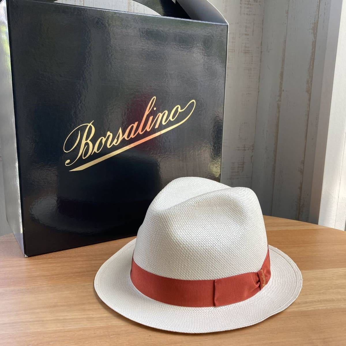 新品 ボルサリーノ Borsalino 麦わら帽子 -