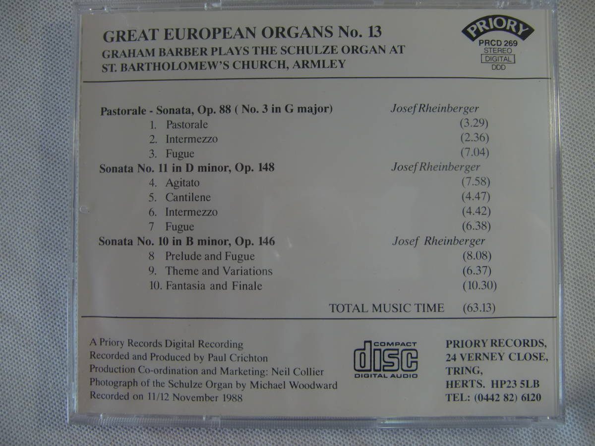 Great European Organs No.13 - Armley Parish Church アームリー教区教会 - Graham Barber グラハム・バーバー - Josef Rheinberger_画像2