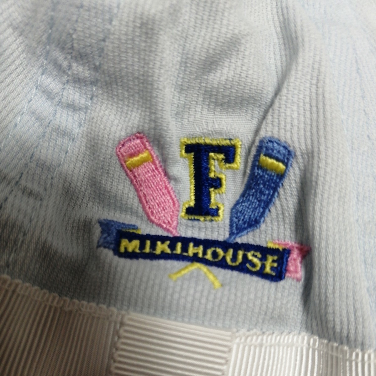 中古★ミキハウス ベビー 帽子★水色 46cm★MIKIHOUSEの画像6