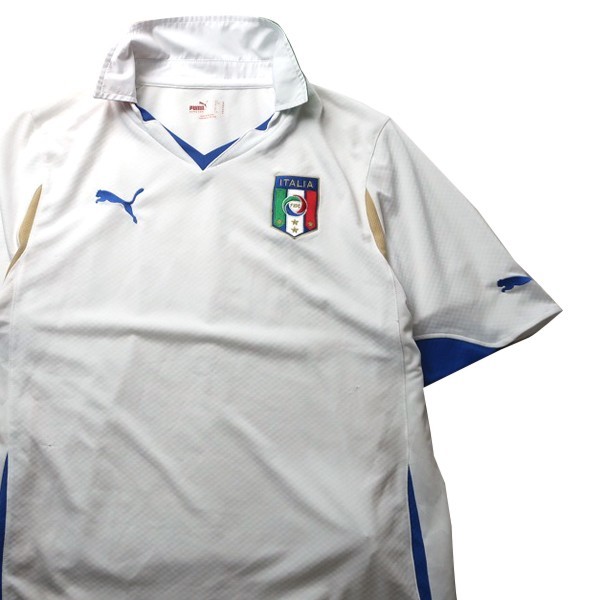 南アフリカW杯! PUMA プーマ イタリア代表 2010年 サッカー 半袖 ゲームシャツ ユニフォーム アウェイ ホワイト 白 Mサイズ メンズ 希少_画像1