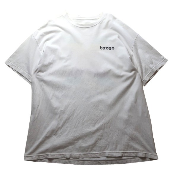 5周年記念! TOXGO We Different Apple パロディ X ロゴ プリント 半袖 Tシャツ ホワイト 白 レインボー 大きいサイズ メンズ 古着_画像3