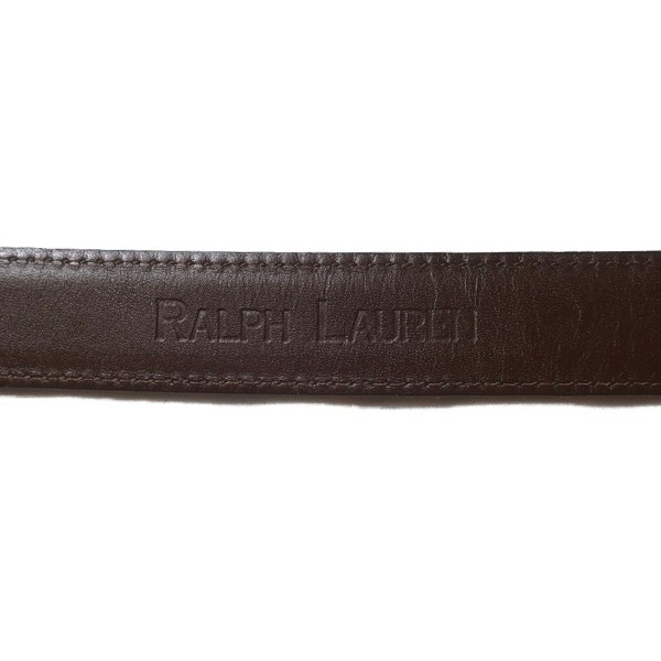  American Casual series! 90s POLO Ralph Lauren Ralph Lauren Vintage RL buckle leather belt Brown tea color lady's old clothes rare 