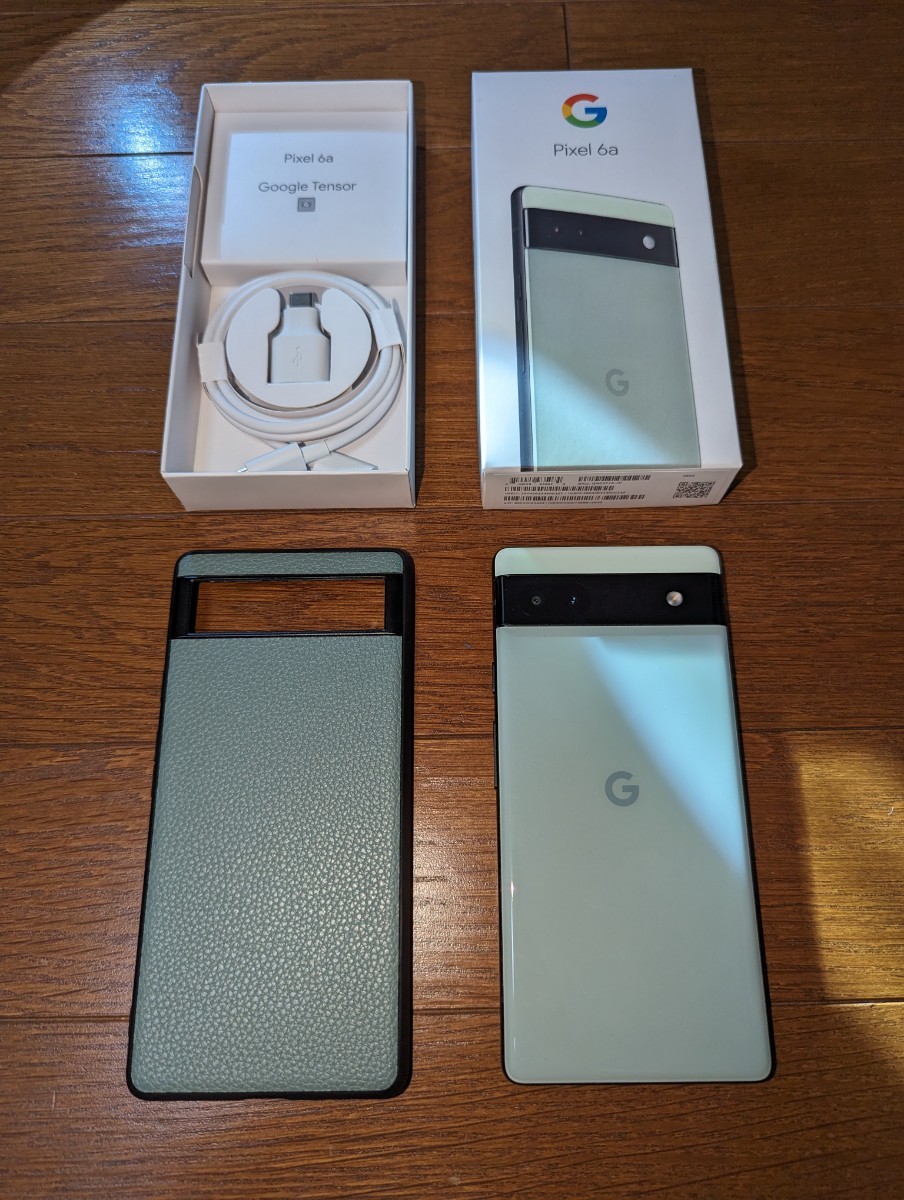 完売】 Pixel6a Google 【中古品】 Sage 附属品完備 ケース付き 保護