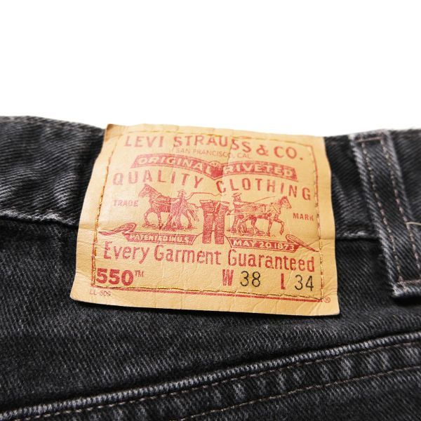 00\'s USA made Levi's Levi\'s 550 black Denim pants (38×34) black relax 2001 year made 00 period America made old tag Old red tab