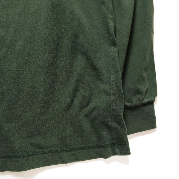 90's LLビーン ヘンリーネック ロングスリーブ コットン Tシャツ 長袖 (XL) 緑 無地 ロンT 90年代 旧タグ オールド LLBEAN アウトドア_画像5