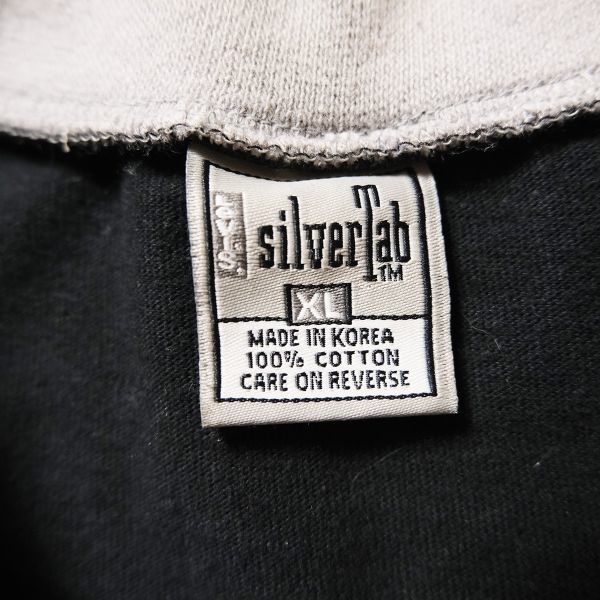 90's リーバイス シルバータブ 切替 コットン Tシャツ 長袖 (XL) 黒×灰 ロンT 無地 90年代 旧タグ オールド レア Levi's Y2K 1997年製の画像8