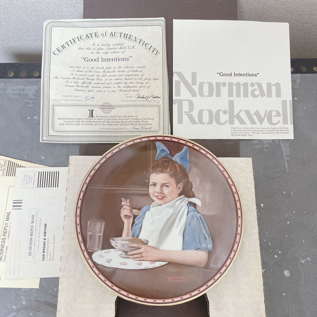 【新品・証明書】1987年 ノーマンロックウェル 飾り皿 プレート アメリカ製B