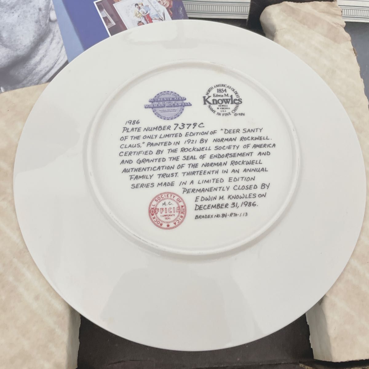 【新品・証明書】1987年 ノーマンロックウェル 飾り皿 プレート アメリカ製D