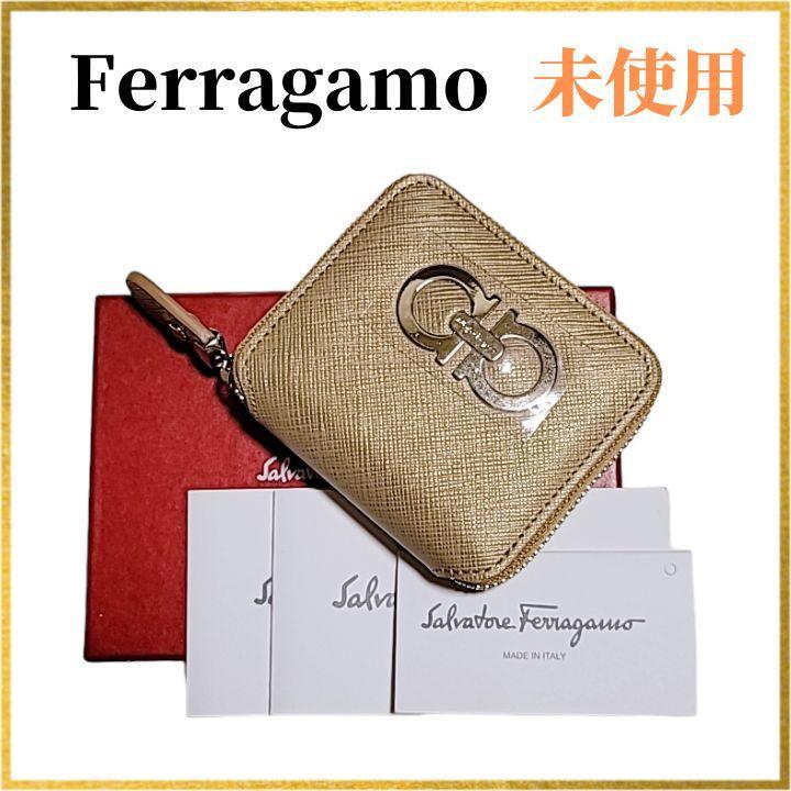 人気商品】 レザー ゴールド金具 ダブルガンチーニ 長財布 Ferragamo