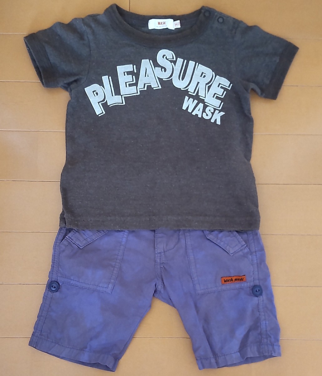 送料無料！WASK(ワスク)半袖Tシャツとハーフパンツの上下セット/ ショートパンツ /ベビー・キッズ・子供用/男の子/80サイズ・90サイズ