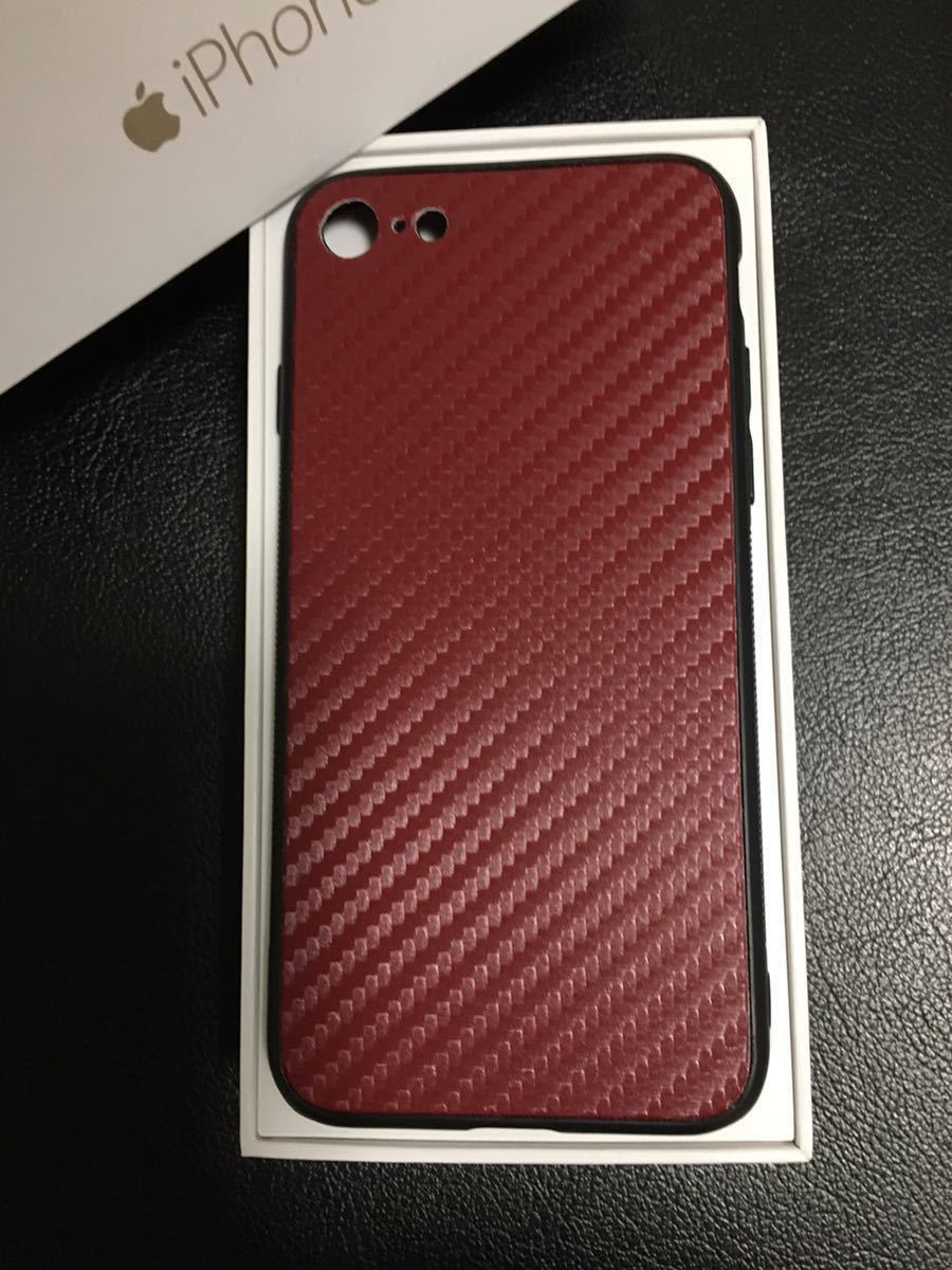  postage included *CF slim red purple *iPhoneSE2/7/8 for smartphone case * protection film extra attaching * carbon fibre slim case wine red 