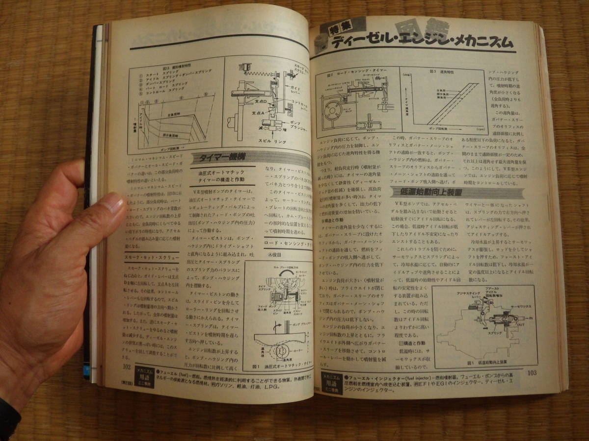  magazine auto mechanism nik1986/08 diesel engine mechanism liquid water element diesel . warehouse 7 number Nissan LDRD Toyota 1C2C Showa era car to maintenance!