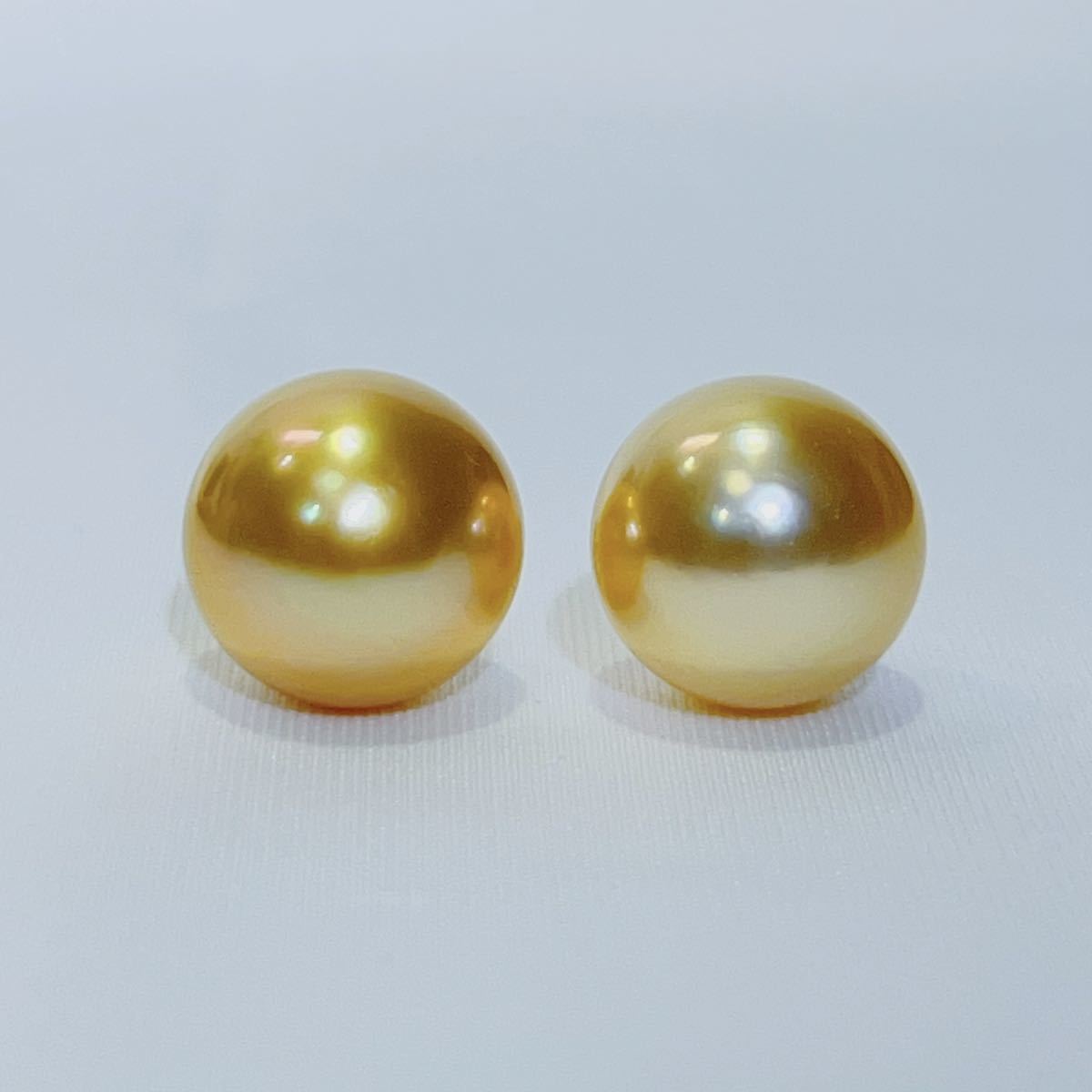 高品質の激安 南洋パール K18 ピアス13.7mm 特大 白蝶真珠 jewelry 6.8
