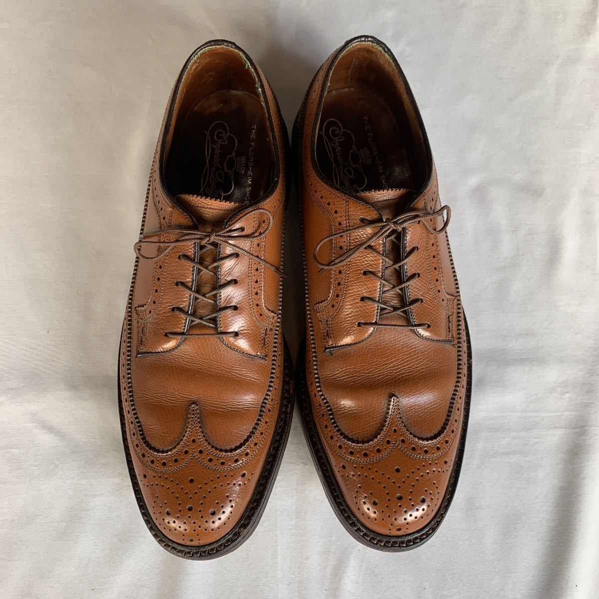 70s FLORSHEIM KENMOOR LEATHER SHOES FLORSHEIM IMPERIAL ヴィンテージ フローシャイム ケンムール 革靴 インペリアル 緑窓 60s 送料無料_画像2
