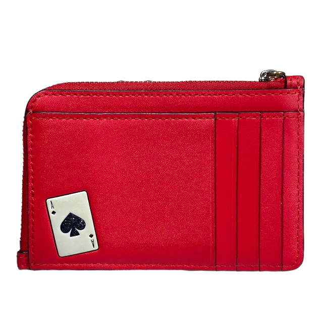 kate spade Kate Spade coin case change purse . card-case f rug men to case key ring attaching Logo leather red multicolor 