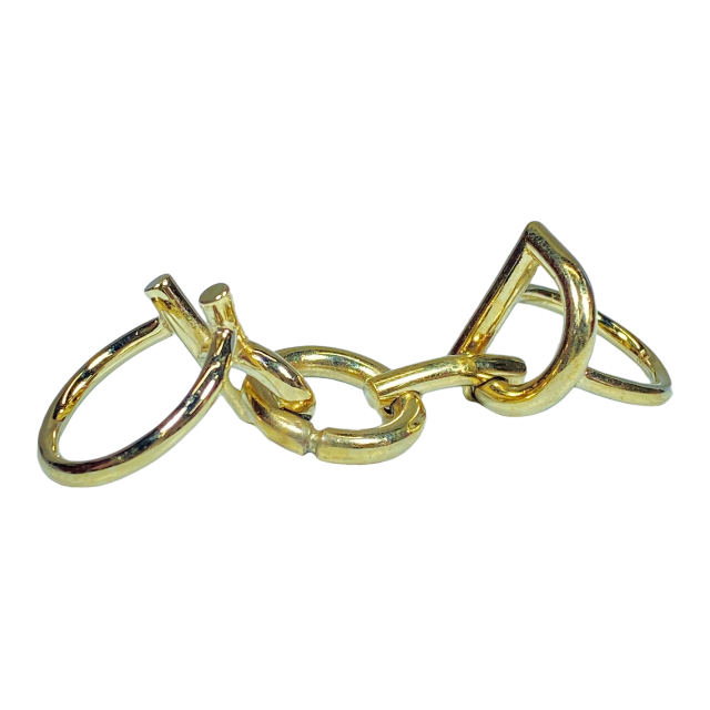 Christian Dior クリスチャンディオール 2連 リング 指輪 ジュエリー アクセサリー 小物 ロゴ GP ゴールド_画像2