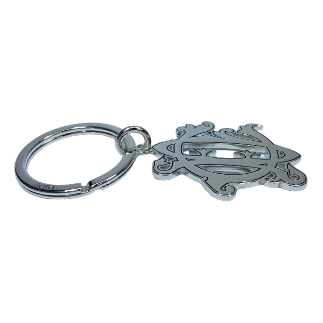 Christian Dior Dior мелкие вещи кольцо для ключей брелок для ключа очарование сумка очарование Logo metal серебряный 
