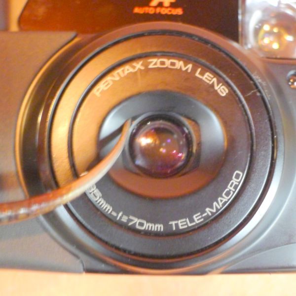 h351 PENTAX ZOOM 70-X コンパクトカメラ f35mm-70mm TELE-MACRO ケース付き Size 幅13.5cm×高さ5cm×奥行9cm/60_画像10