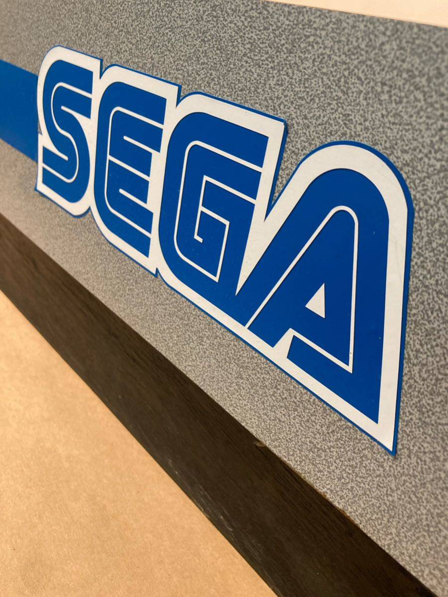 1[ rare ] SEGA shop front display wooden foundation exhibition furniture / exhibition pcs shelves rack .. Sonic Sega shop front for .. pcs retro game Showa Retro 