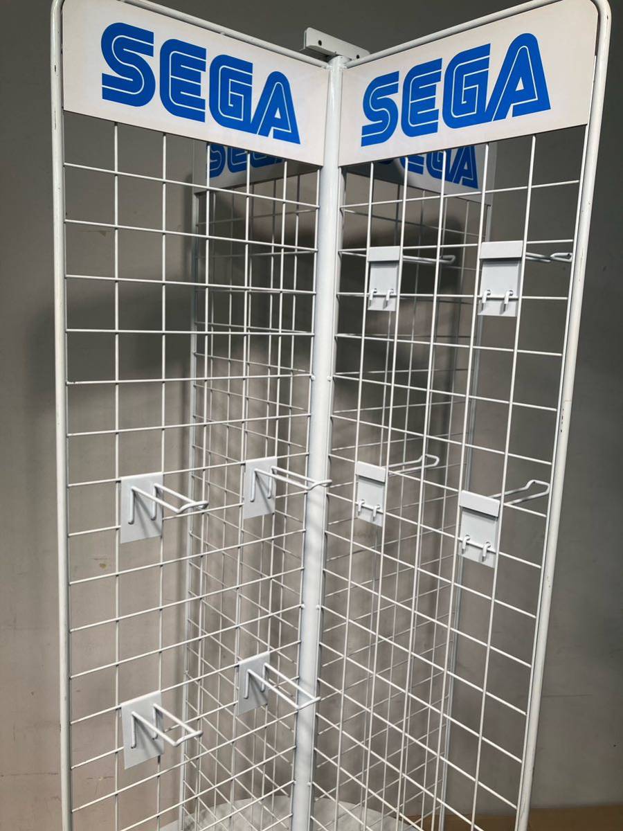 3【希少】 SEGA 回転ネット 什器 店頭ディスプレイ キャスター付 展示 / 陳列台 棚 販促 ソニック セガ 試遊台 レトロゲーム_画像5