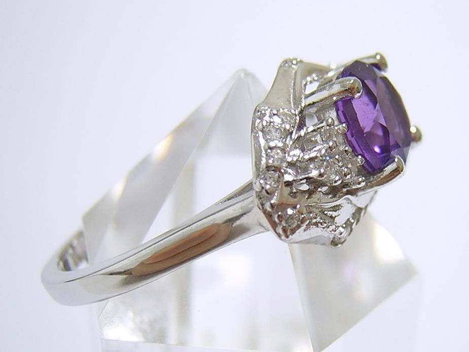 『天然アメジスト』 デザインリング　指輪　紫水晶_画像3
