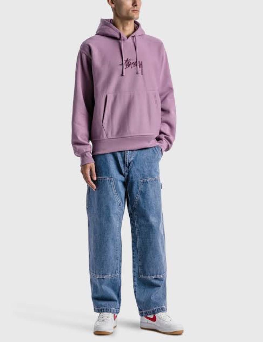 (M)  STUSSY STOCK APPLIQUE HOODIE ORCHID