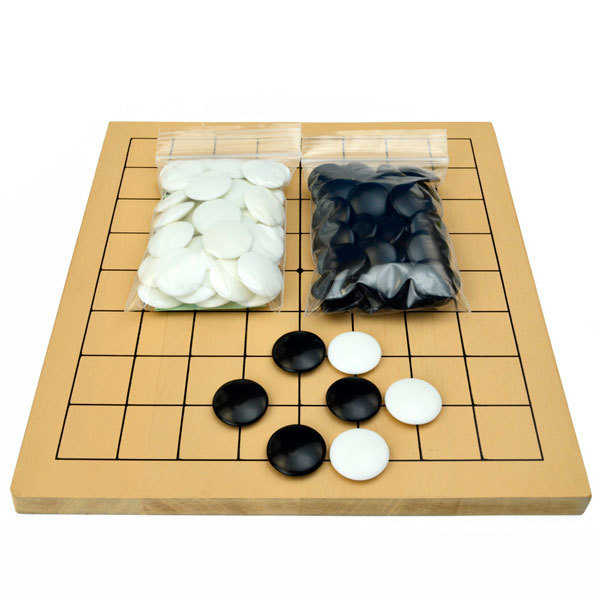 囲碁セット　訳ありの木製9路盤セット（プラ碁石椿）【囲碁将棋専門店の将碁屋】_画像1