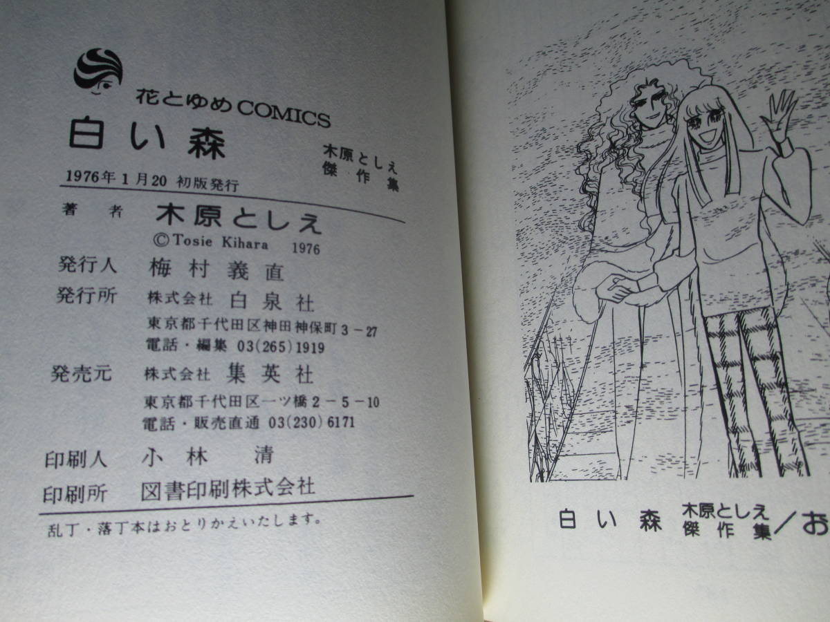 ◇木原敏江『白い森 傑作集』白泉社花とゆめコミックス’76年初版*ハーフの双子の兄弟と美少女愛と憎しみの華麗なロマン他1篇_画像9